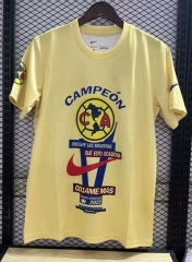 (S-4XL) 2023-2024 Commemorative Edition Club America Yellow Thailand Soccer T-Shirt AAA-9387