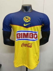 Retro Version 11-12 Club America Home Yellow&Blue Thailand Soccer Jersey AAA