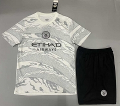 (Without Brand Logo) 2024-2025 Manchester City White Soccer Uniform-9031