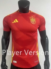 Player Version 2024-2025 Spain Home Red Thailand Soccer Jersey AAA