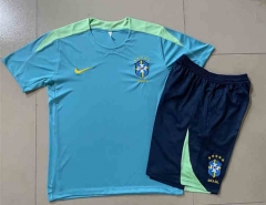 2024-2025 Brazil Laker Blue Short-sleeved Thailand Soccer Tracksuit-815
