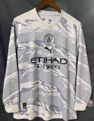 2024-2025 Manchester City Gray&White LS Thailand Soccer Jersey AAA-9171