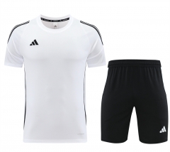 Adi White Soccer Short-Sleeves Tracksuit-LH