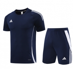 Adi Royal Blue Soccer Short-Sleeves Tracksuit-LH