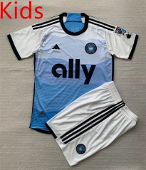 2024-2025 Charlotte FC Home Blue Kids/Youth Soccer Uniform-AY