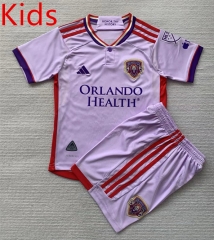 2024-2025 Orlando City Away Pink&Purple Kids/Youth Soccer Uniform-AY