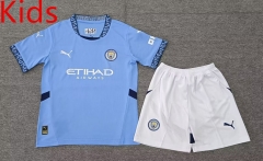 2024-2025 Manchester City Home Blue Kid/Youth Soccer Uniform-2353