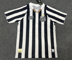 (S-4XL) 2024-2025 Santos FC Home Black&White Thailand Soccer Jersey AAA-6032