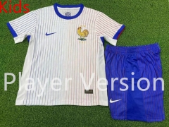 Player Version 2024-2025 France Away White Kids/Youth Soccer Uniform-9926