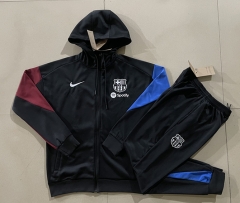 2024-2025 Barcelona Black Thailand Soccer Jacket Uniform With Hat-815