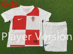 Player Version 2024-2025 Croatia Home Red&White Kids/Youth Soccer Uniform-9926