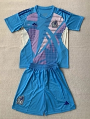 2024-25 Mexico Goalkeeper Lake Blue Soccer Uniform-AY
