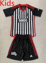 2024-2025 Club de Cuervos Black&White Blue Kids/Youth Soccer Uniform-AY