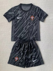 2024-2025 Portugal Goalkeeper Black&Gray Soccer Uniform-AY