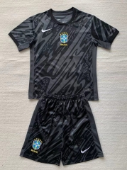 2024-2025 Brazil Goalkeeper Black Soccer Uniform-AY