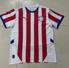(S-4XL) 2024-2025 Paraguay Home Red&White Thailand Soccer Jersey AAA-0485