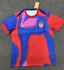 2024-2025 USA Goalkeeper Red&Blue Thailand Soccer Jersey AAA-0485