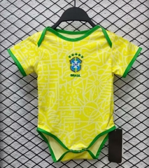 2024-2025 Brazil Home Yellow Baby Soccer Uniform-CS