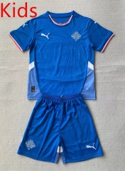 2024-2025 Iceland Home Blue Kids/Youth Soccer Unifrom-AY