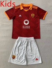 2024-2025 Roma 4th Away Red Kids/Youth Soccer Uniform-AY
