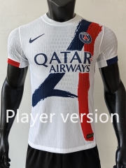 Player Version 2024-2025 Paris Away White Thailand Soccer Jersey AAA-807