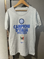 2024-2025  Inter Milan Gray Thailand Soccer Cotton T-shirt-7411