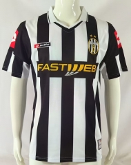 Retro Version 01-02 Juventus FC Home Black&white Thailand Soccer Jersey AAA-503