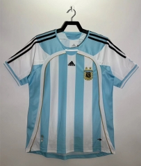 Retro Version 06-07 Argentina Home Blue and White Thailand Soccer Jersey AAA-811