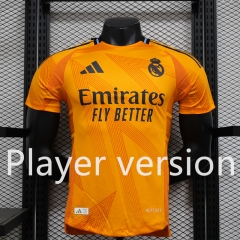 Player Version 2024-2025 Real Madrid Away Orange Thailand Soccer Jersey AAA-888