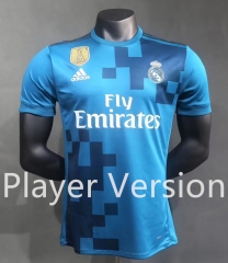(S-3XL) Player Version 17-18 Retro Version Real Madrid 2nd Away Blue Thailand Soccer Jersey AAA-518