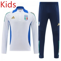 2024-2025 Italy White Kids/Youth Soccer Tracksuit-4627