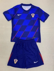 2024-2025 Croatia Away Blue Soccer Uniform-AY