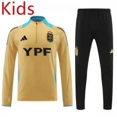 2024-2025 Argentina Khaki Kids/Youth Soccer Tracksuit-4627