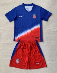 2024-2025 USA Away Red&Blue Soccer Unifrom-AY