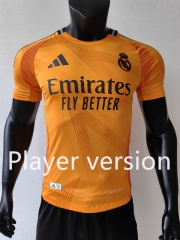 Player Version 2024-2025 Real Madrid Away Orange Thailand Soccer Jersey AAA-807