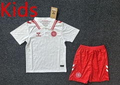 2024-2025 Denmark Away White Kids/Youth Soccer Uniform-GB