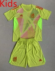 2024-2025 Mexico Goalkeeper Green Kids/Youth Soccer Uniform-AY