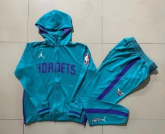 2023-2024 NBA Charlotte Hornets Laker Blue Jacket Uniform With Hat-815