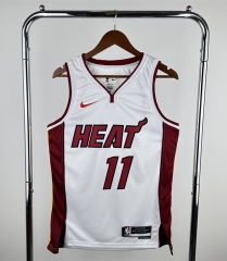V Collar Miami Heat Home White #11 NBA Jersey-311