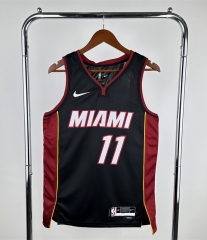 V Collar Miami Heat Away Black #11 NBA Jersey-311