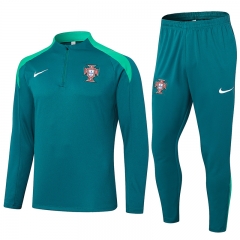 2024-2025 Portugal Dark GreenThailand Soccer Tracksuit Uniform-411