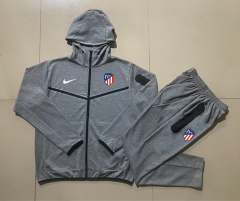 2024-2025 Atletico Madrid Gray Thailand Soccer Jacket Uniform With Hat-815
