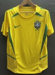 (S-4XL) Retro Version 2000 Brazil Home Yellow Thailand Soccer Jersey AAA-7291