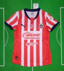 2024-2025 Deportivo Guadalajara Home Red Thailand Women Soccer Jersey AAA-912