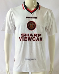 Retro Version 96-97 Manchester United Away White Thailand Soccer Jersey AAA-503