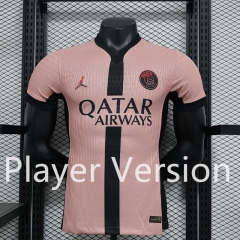 Player Version 2024-2025 Paris Away Pink Thailand Soccer Jersey AAA-888