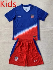 2024-2025 USA Away Red&Blue Kids/Youth Soccer Unifrom-AY