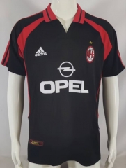 Retro Version 00-01 AC Milan 2nd Away Red&Black Thailand Soccer Jersey AAA-503