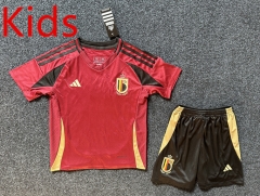 2024-2025 Belgium Home Red Kids/Youth Soccer Uniform-GB