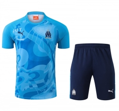 2024-2025 Olympique de Marseille Blue Thailand Soccer Uniform-4627